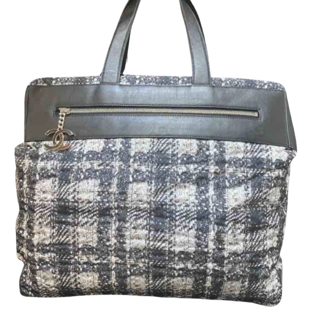 Chanel nylon tweed tote